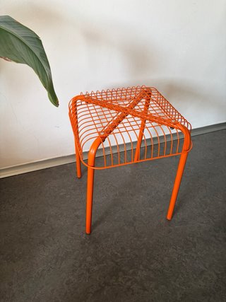 Taburete naranja metal IKEA VASTERON vintage