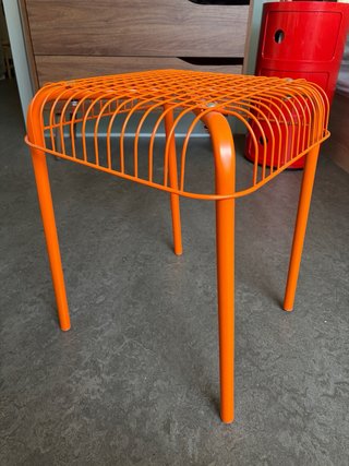 Taburete naranja metal IKEA VASTERON vintage