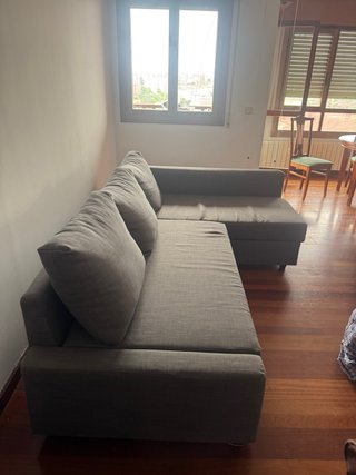 Sofá chaiselongue gris Ikea Friheten