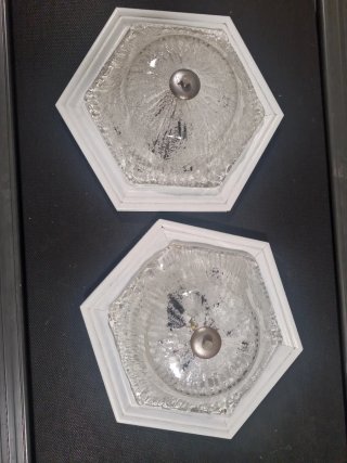 Copia Plafoniera Vintage Vetro Murano Ghiaccio