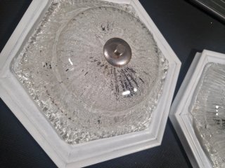 Copia Plafoniera Vintage Vetro Murano Ghiaccio