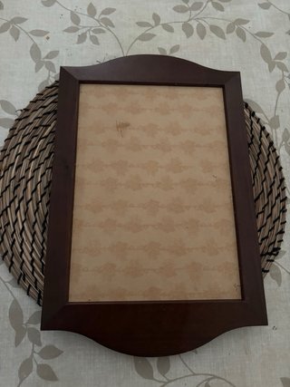 Bandeja madera, cristal y plata decorada