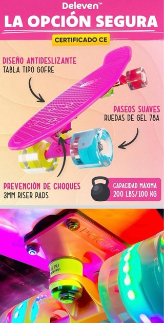 Skate Niña con Luces