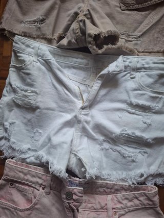Lote 3 shorts vaqueros rotos chica,