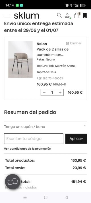 Pack 2 Sillas Nalon Sklum