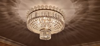 Lampara estilo imperio con cristales bohemia