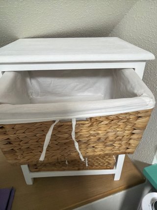 Cajonera Mimbre Blanca 2 Cestas