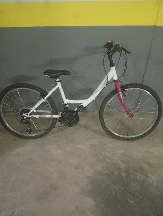 Bicicleta Blanca y Morada