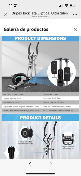 Bicicleta Elíptica Dripex Ultra Silenciosa
