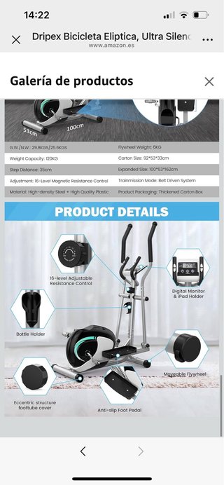 Bicicleta Elíptica Dripex Ultra Silenciosa