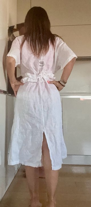 Abito in lino bianco oversize