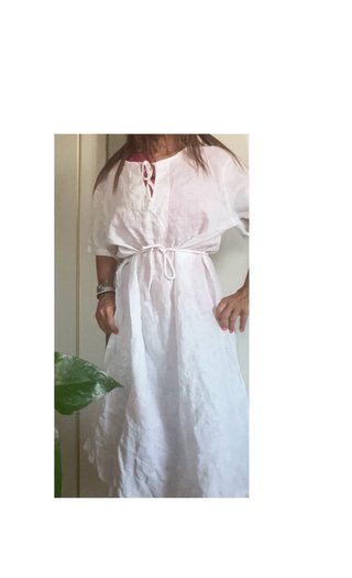 Abito in lino bianco oversize