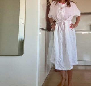 Abito in lino bianco oversize