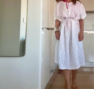 Abito in lino bianco oversize