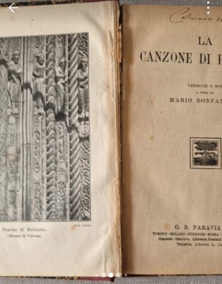 Libro antico La Canzone di Rolando 1925