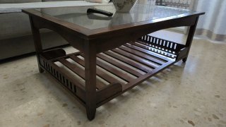 Mesa de centro madera y cristal