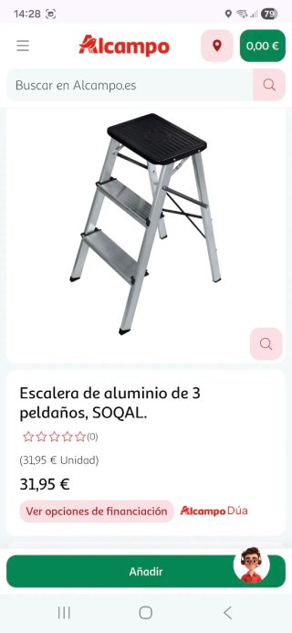 Escalera 3 peldaños aluminio