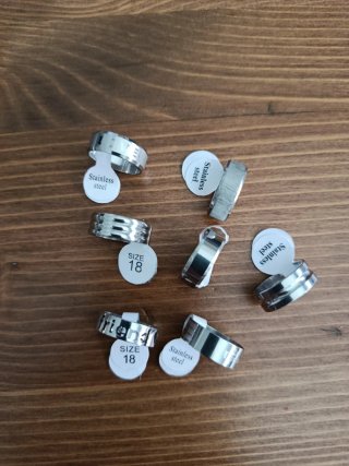Lote de anillos de acero inoxidable
