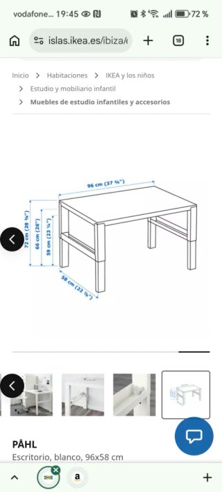Mesa escritorio PÅHL IKEA blanca