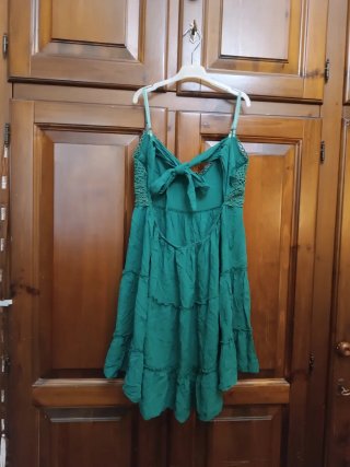 Vestito corto verde SHEIN con pizzo