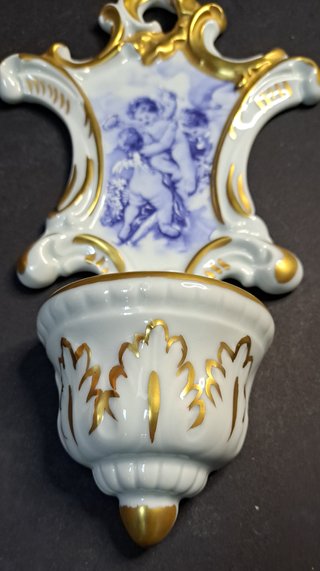 Acquasantiera Limoges angeli 22 x 11 circa