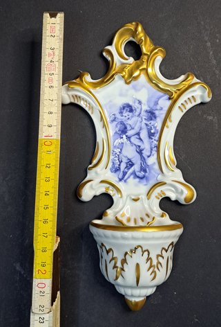 Acquasantiera Limoges angeli 22 x 11 circa
