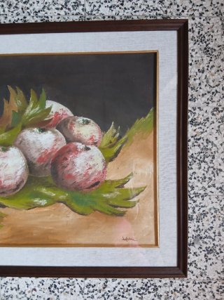 Quadro vintage mele e foglie