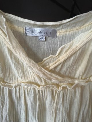 Vestido hippie amarillo de algodón