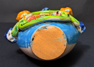 Ceramica Caltagirone borsa con paladino 10 x 8 cm
