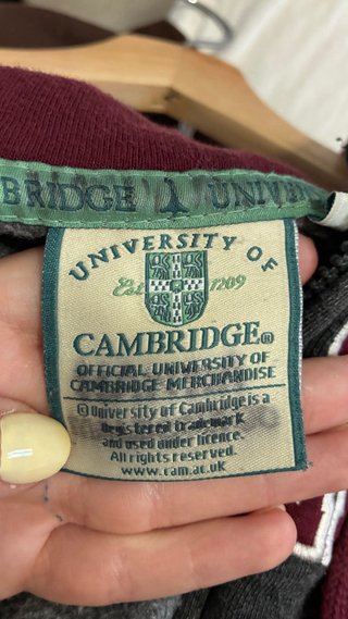 Sudadera Cambridge Gris con Cremallera original