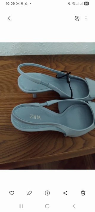 Zapatos Zara Slingback Azul Talla 36
