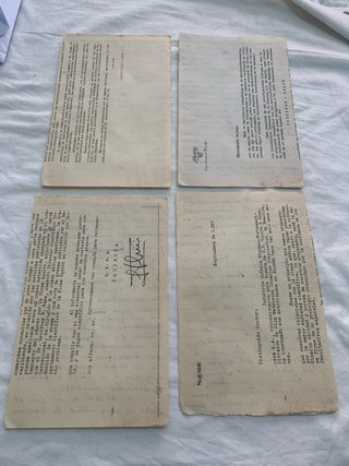 Documentos médicos manuscritos antiguos Años 50