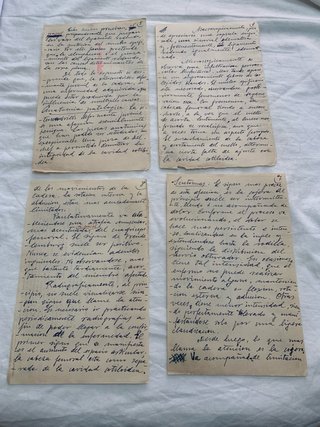 Documentos médicos manuscritos antiguos Años 50