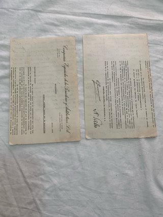 Documentos médicos manuscritos antiguos Años 50
