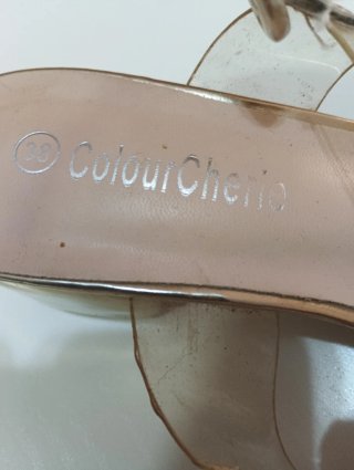 Sandalias transparentes doradas Colour Cherie 38