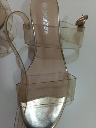 Sandalias transparentes doradas Colour Cherie 38