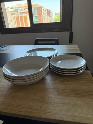 Set 4 Platos Grandes, 4 Pequeños y 4 Bowls Ikea