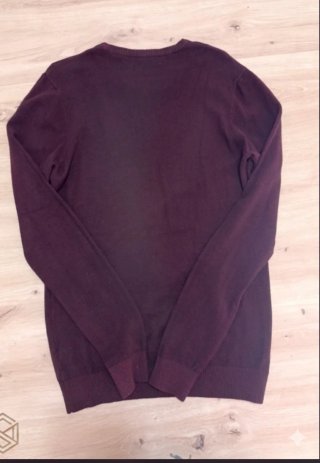 Jersey burdeos cuello redondo
