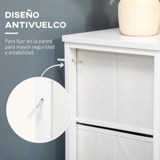 Cómoda Cajonera Cannage 6 Cajones Tela Blanca 120