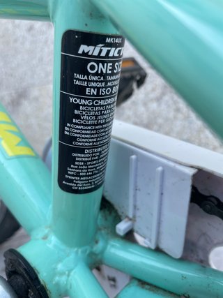 Bicicleta infantil unicornio mint