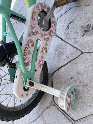 Bicicleta infantil unicornio mint