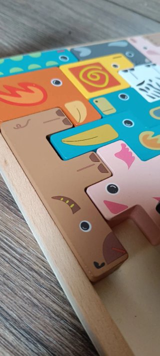 Tetris de madera con animales