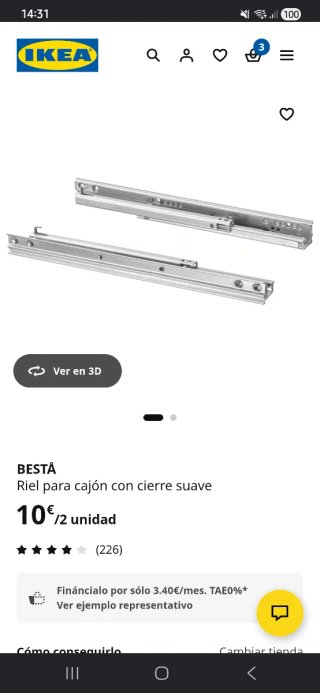 Cajón BESTÅ IKEA blanco