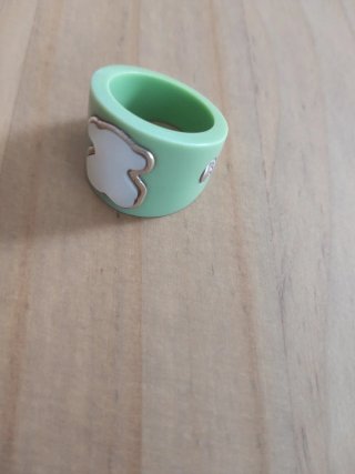 Anillo Tous Oso Verde y Plata