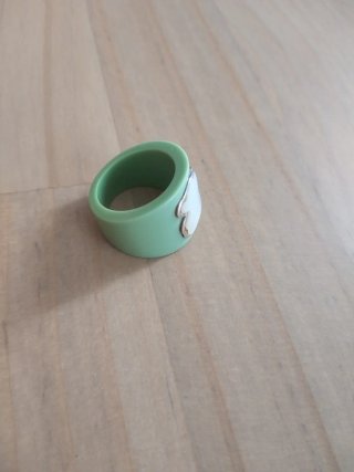 Anillo Tous Oso Verde y Plata