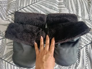 Guantes capazo negros con cremallera