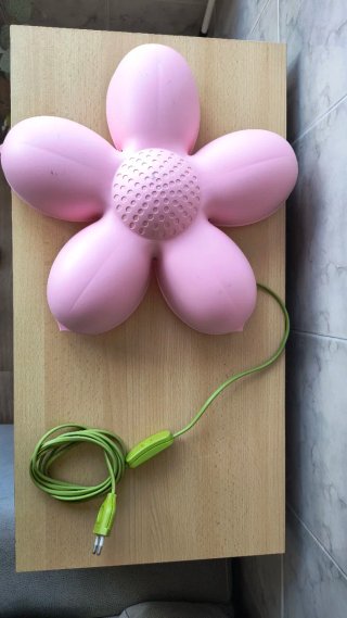 Lámpara infantil Flor Rosa con Cable Verde
