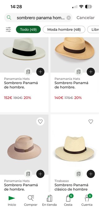 Sombrero Panamá 100% Palma Natural