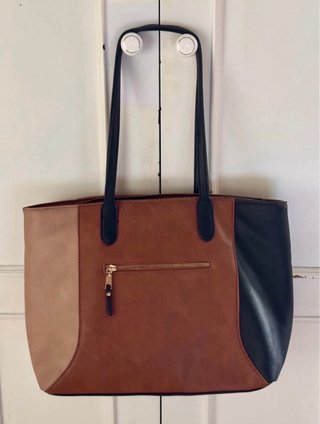 Bolso Misako Negro y Marrón Asa Larga