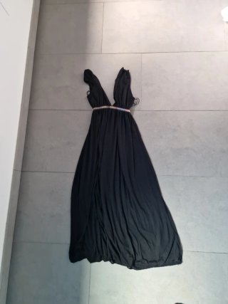 Vestido largo negro Zara Talla S